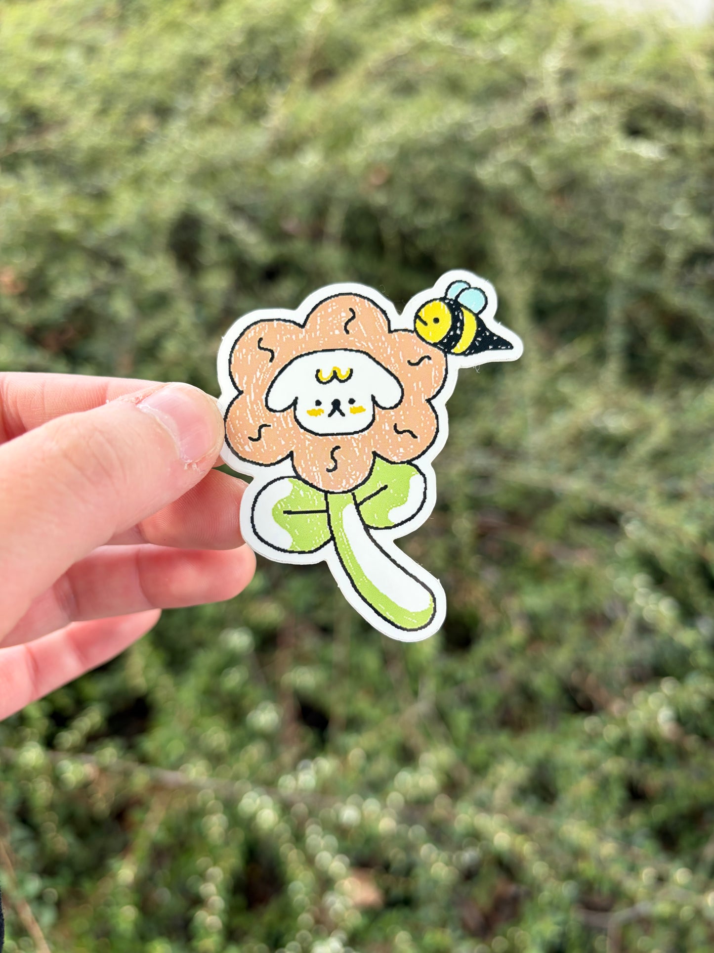 Flower Pixel Doggie Sticker