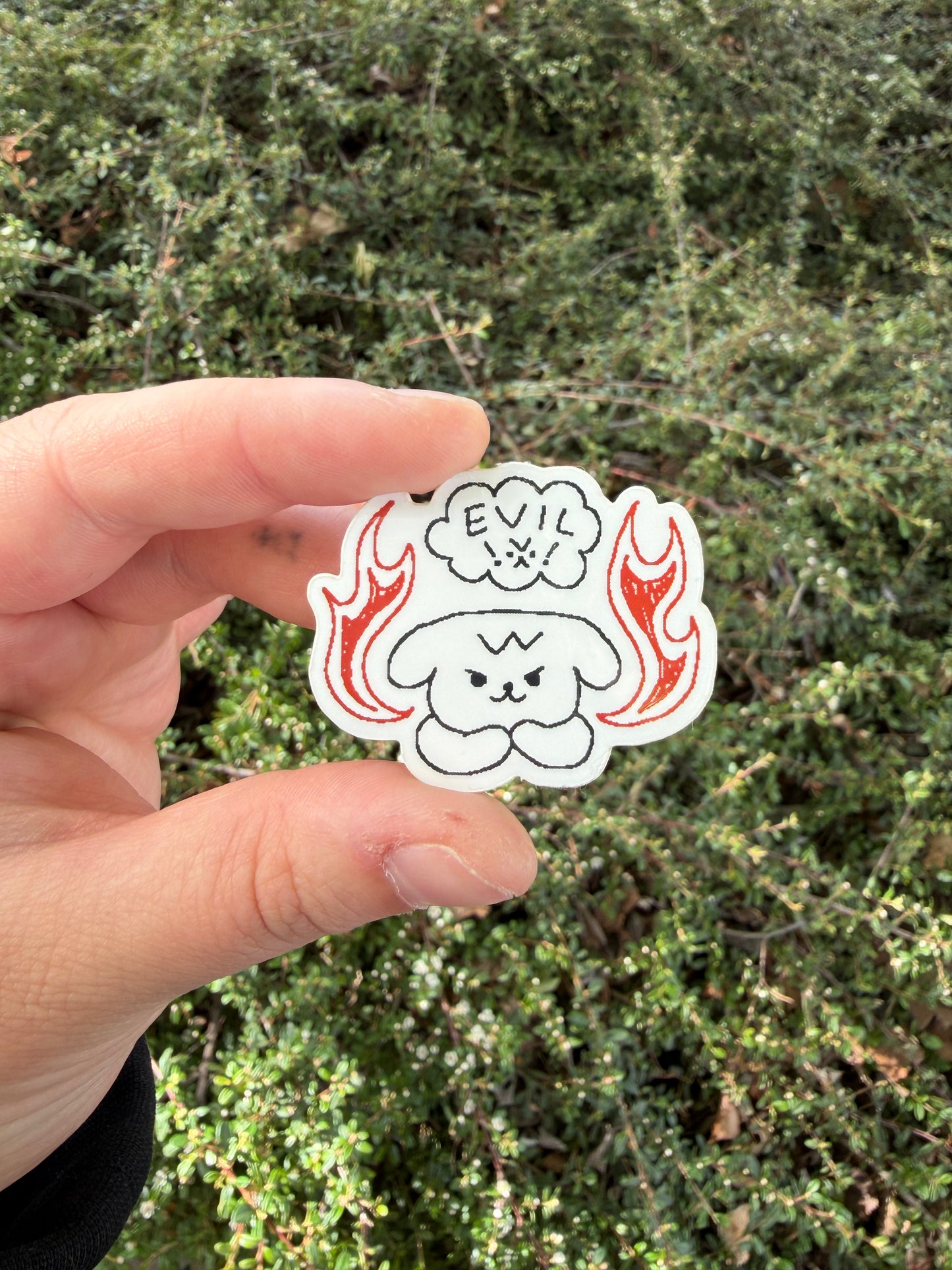 Evil Pixel Doggie Sticker
