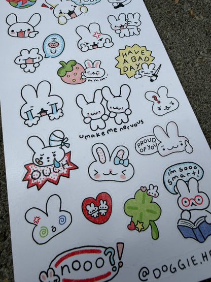 I <3 Bunny paper sticker sheet